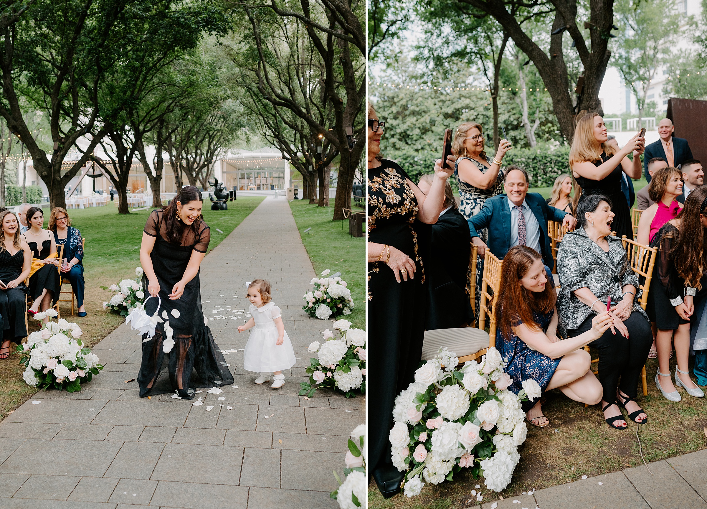 Spring wedding ceremony surrounded by art at the Nasher Sculpture Center