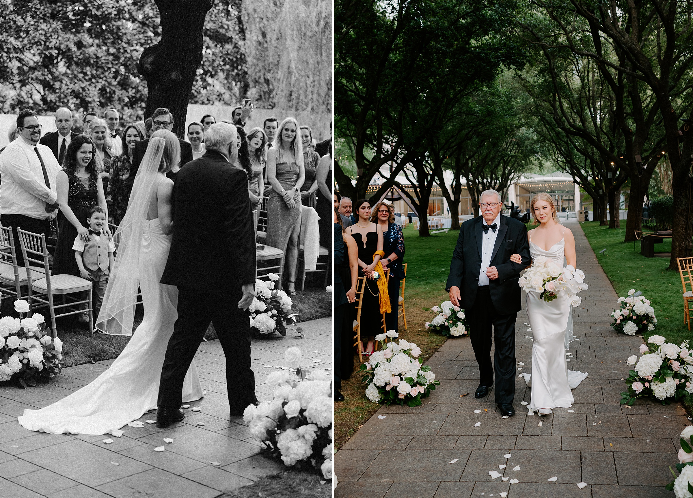 Spring wedding ceremony surrounded by art at the Nasher Sculpture Center