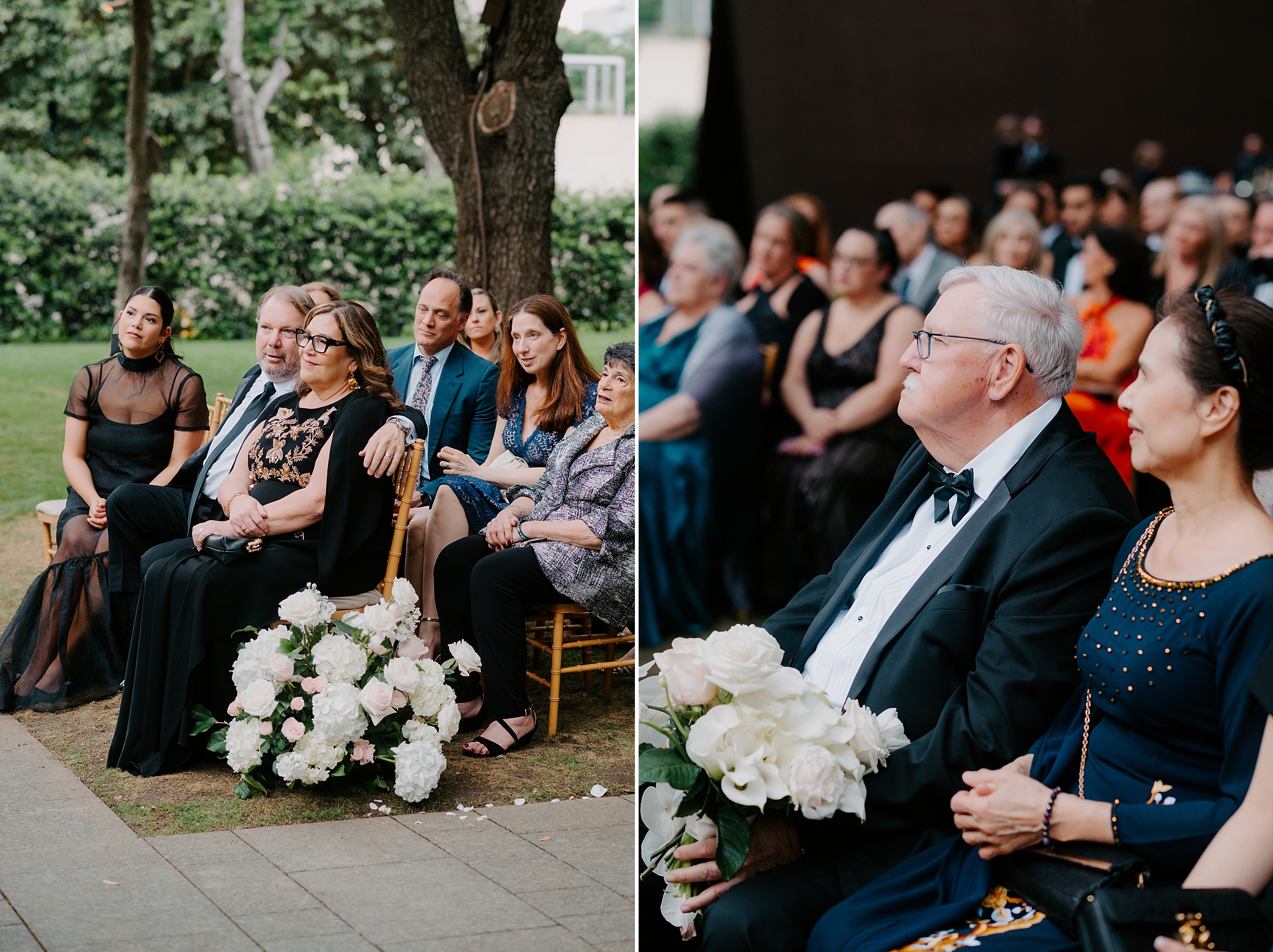 Spring wedding ceremony surrounded by art at the Nasher Sculpture Center
