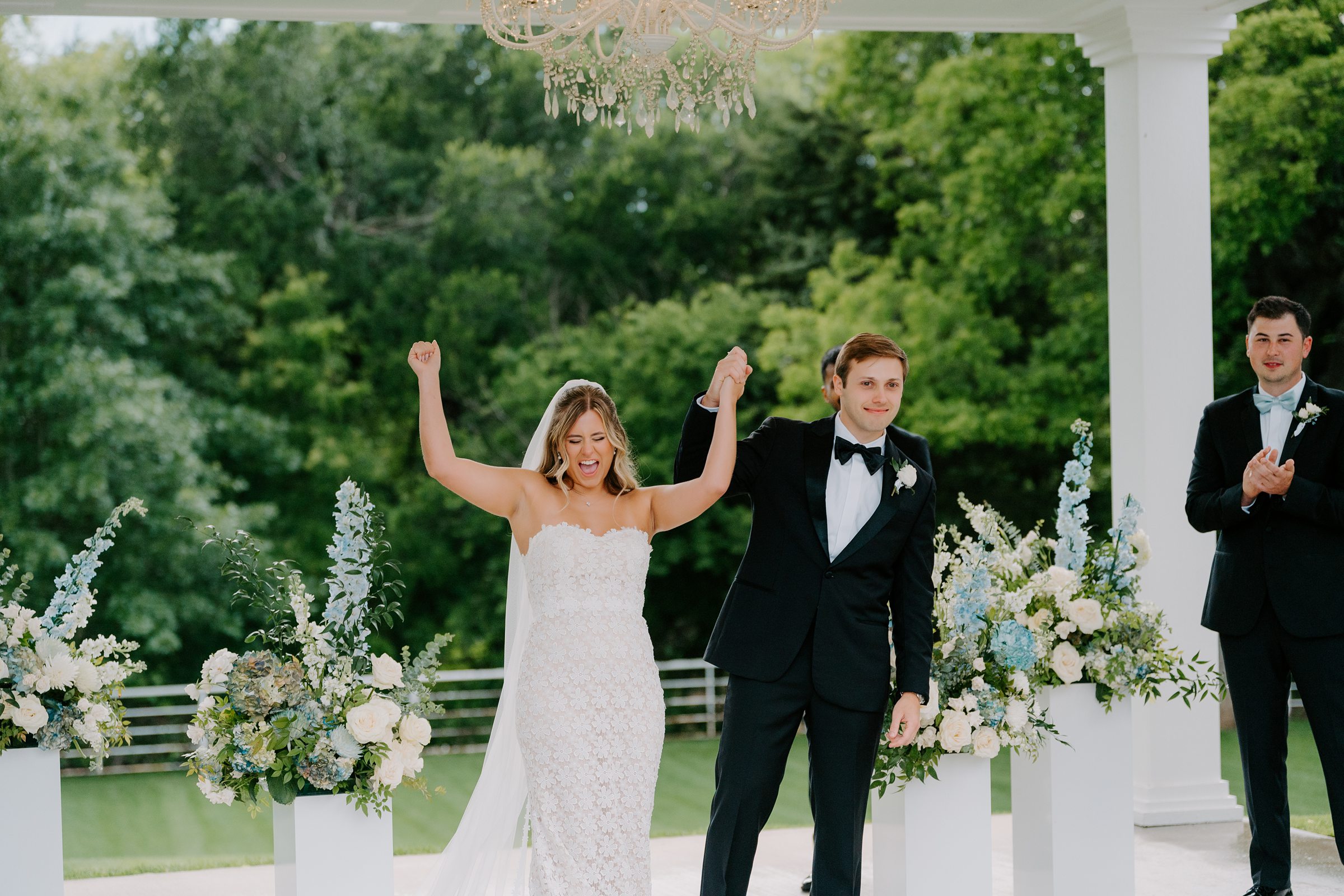 Firefly Gardens wedding ceremony outdoor pergola Midlothian Texas