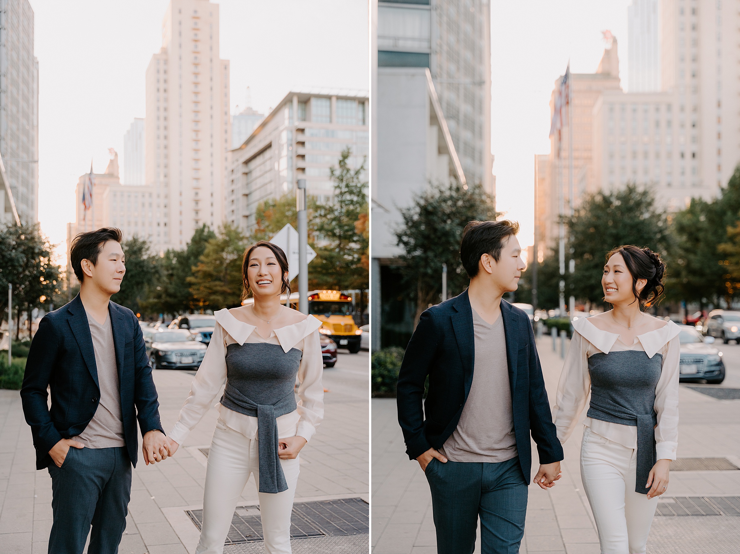 Dallas Arboretum wedding couple engagement session downtown