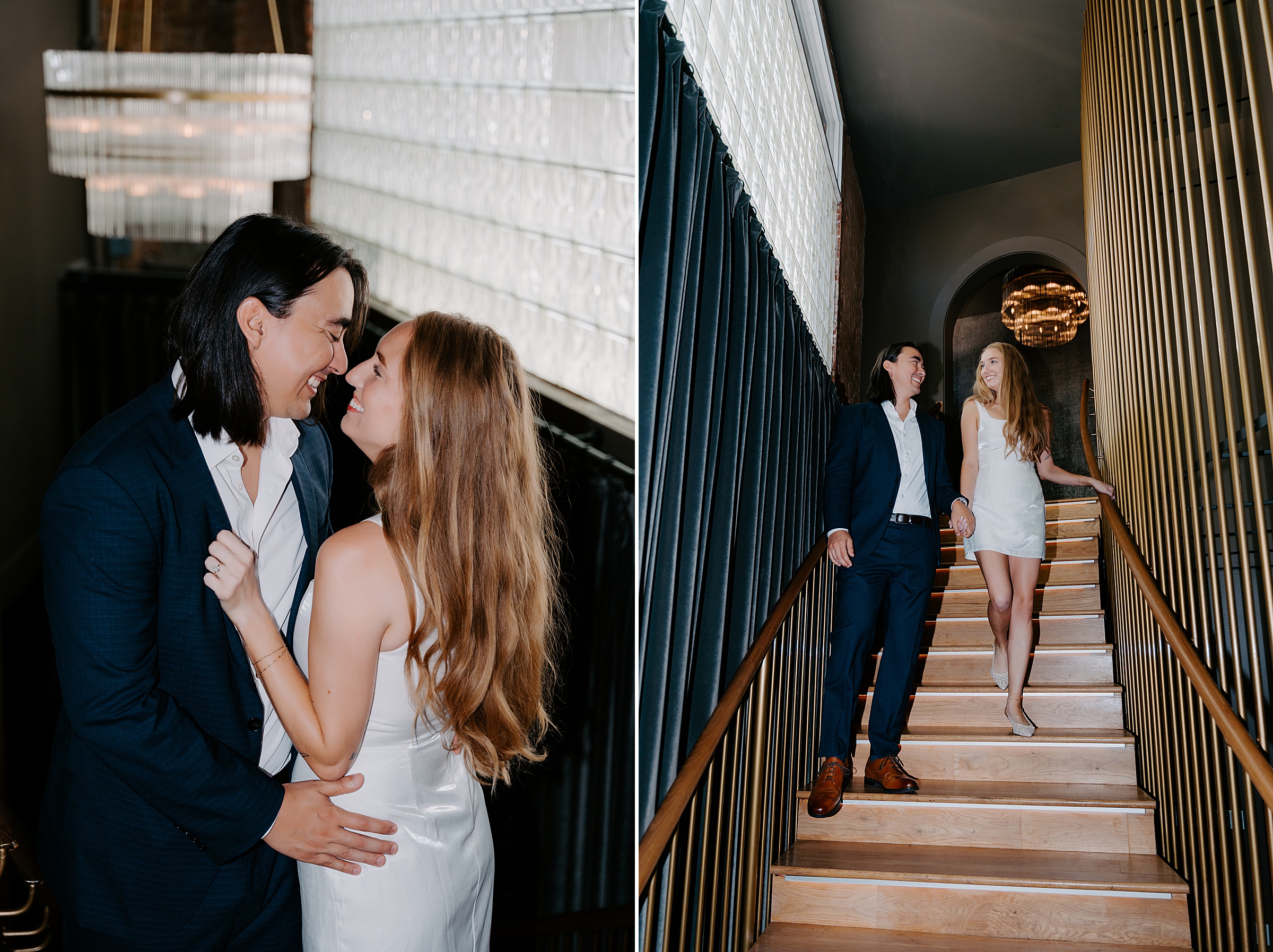 Ginger's Dallas engagement session East Quarter speakeasy