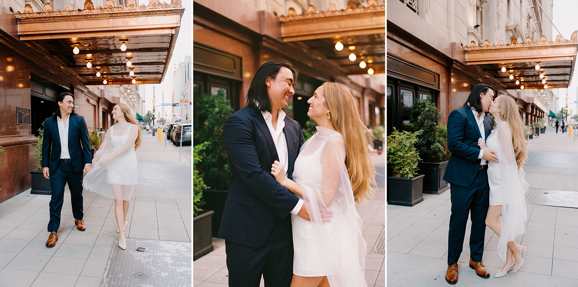 The Adolphus Dallas engagement session golden hour