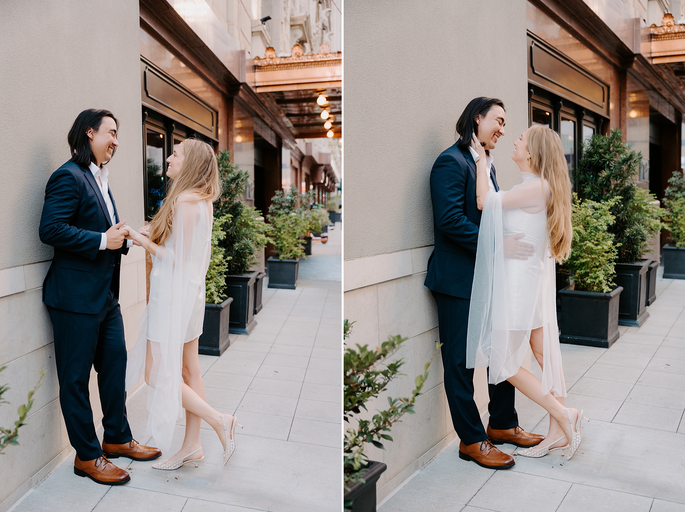 The Adolphus Dallas engagement session golden hour