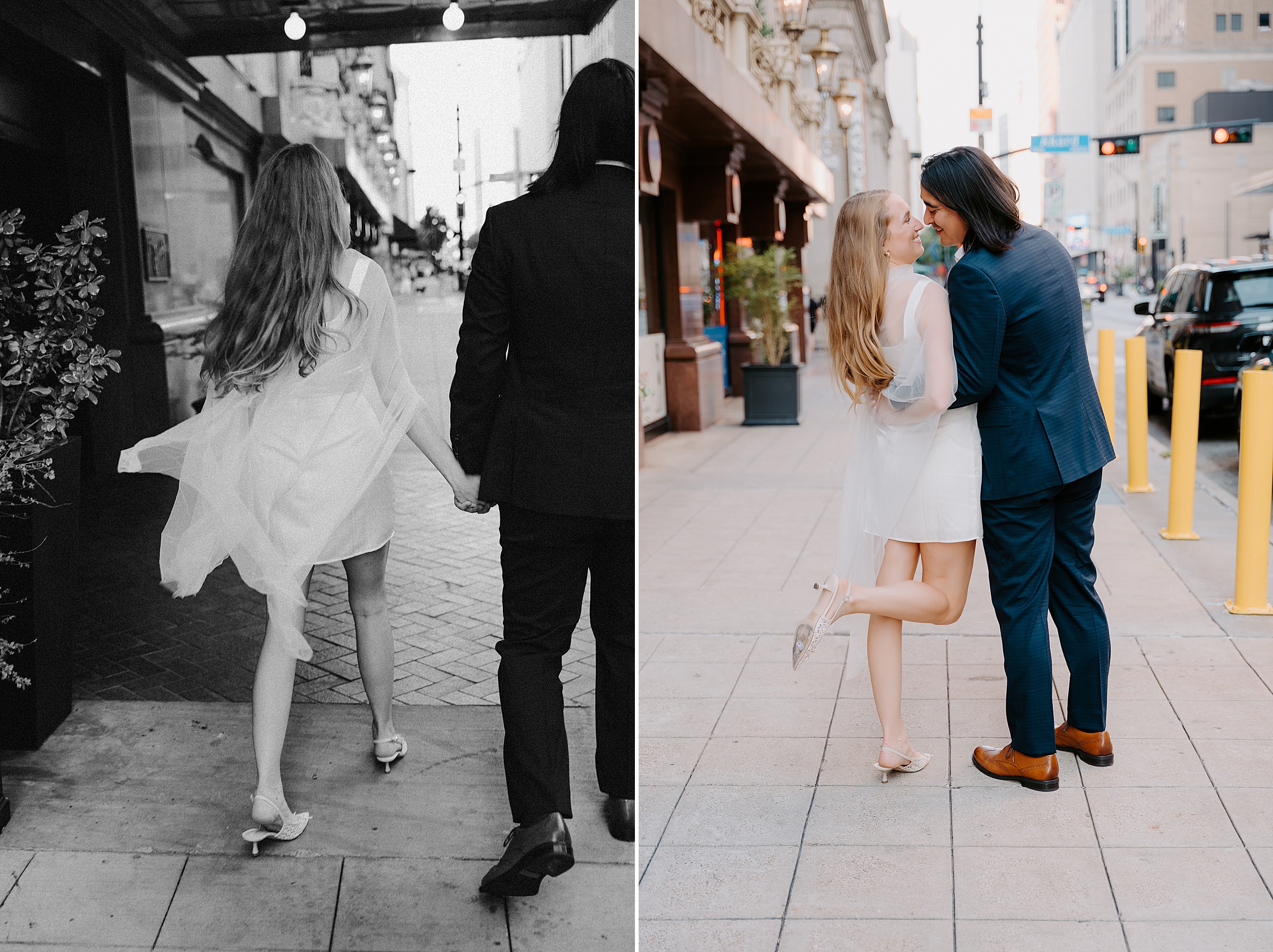 DFW engagement photographer downtown Dallas real couple
