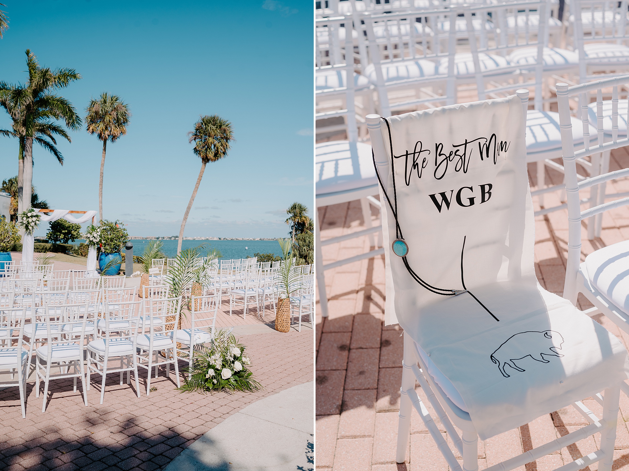 Mansion at Tuckahoe wedding ceremony outdoor terrace Jensen Beach Florida