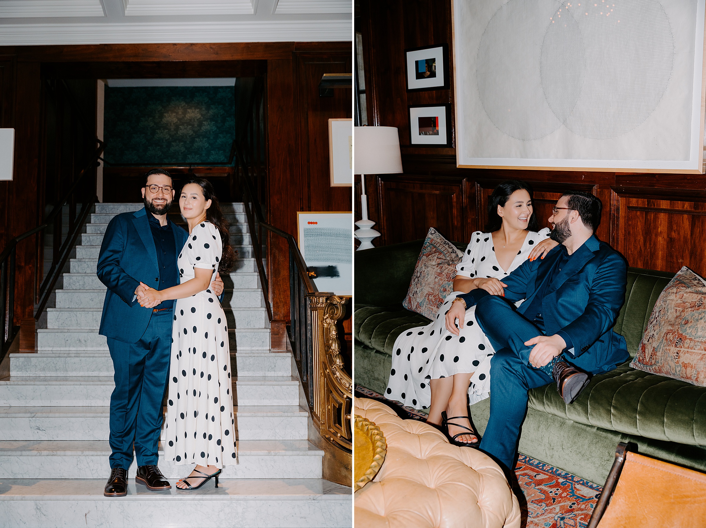 post-proposal portraits downtown Dallas Adolphus
