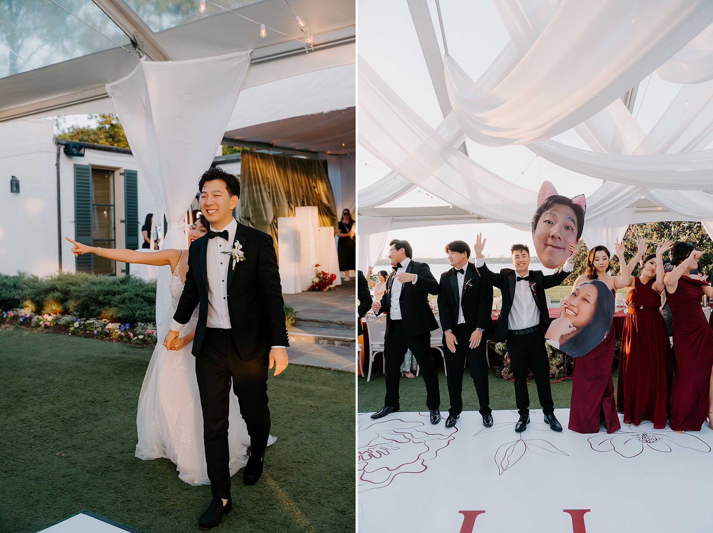 whimsical clear tent wedding Dallas Arboretum