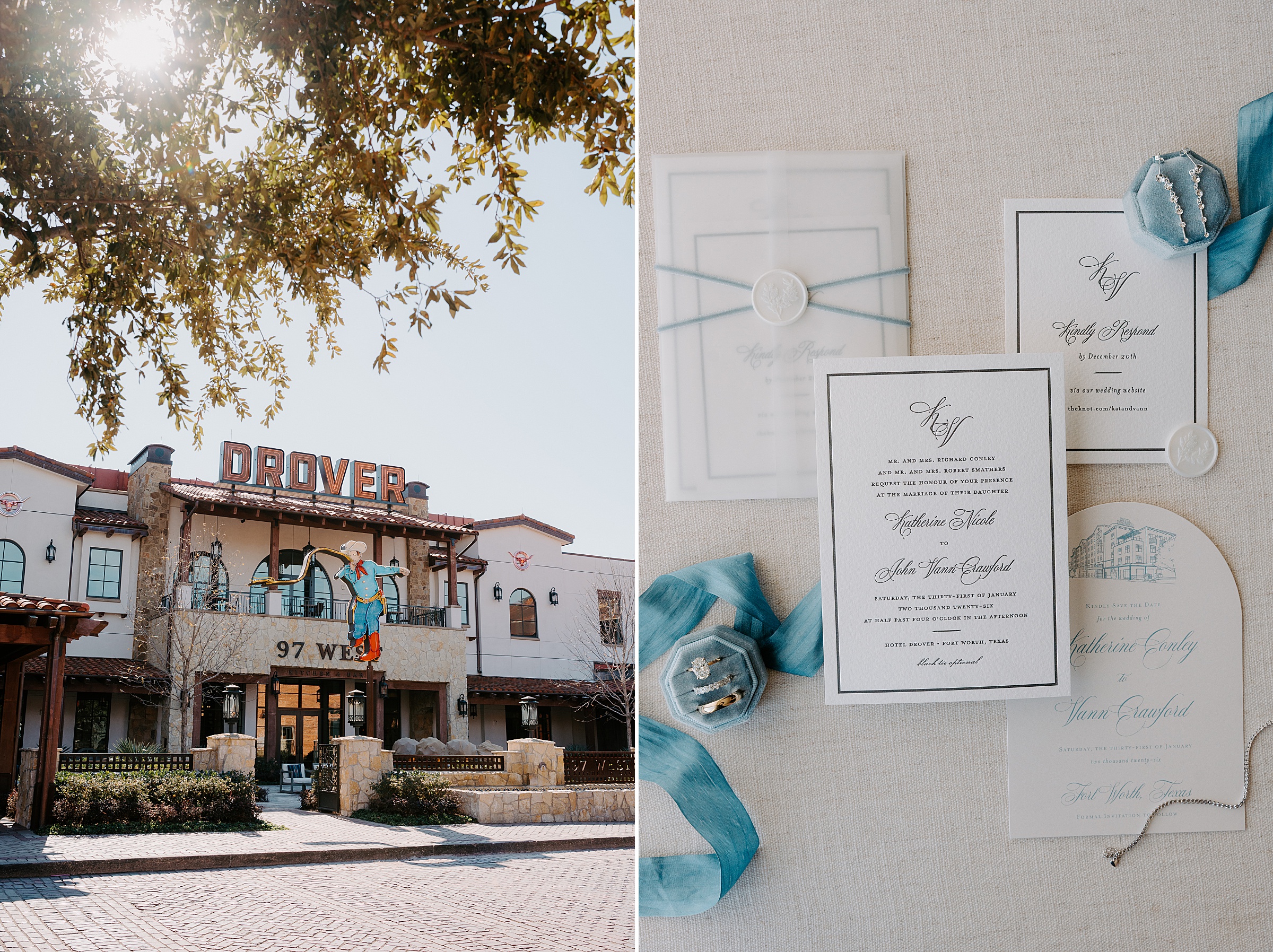 Hotel Drover wedding photography and film DFW