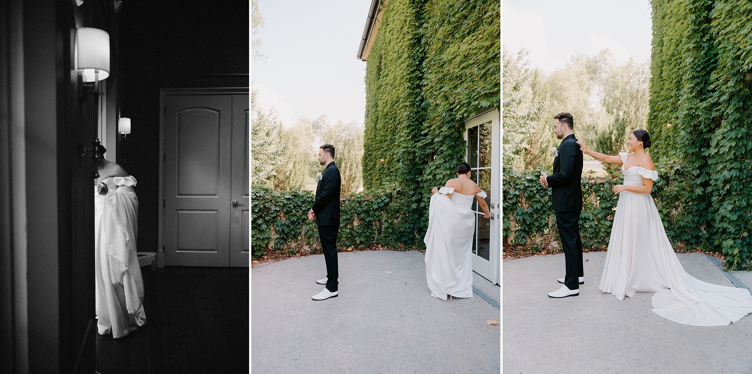 bride and groom portraits The Montclair ivy terrace Colleyville