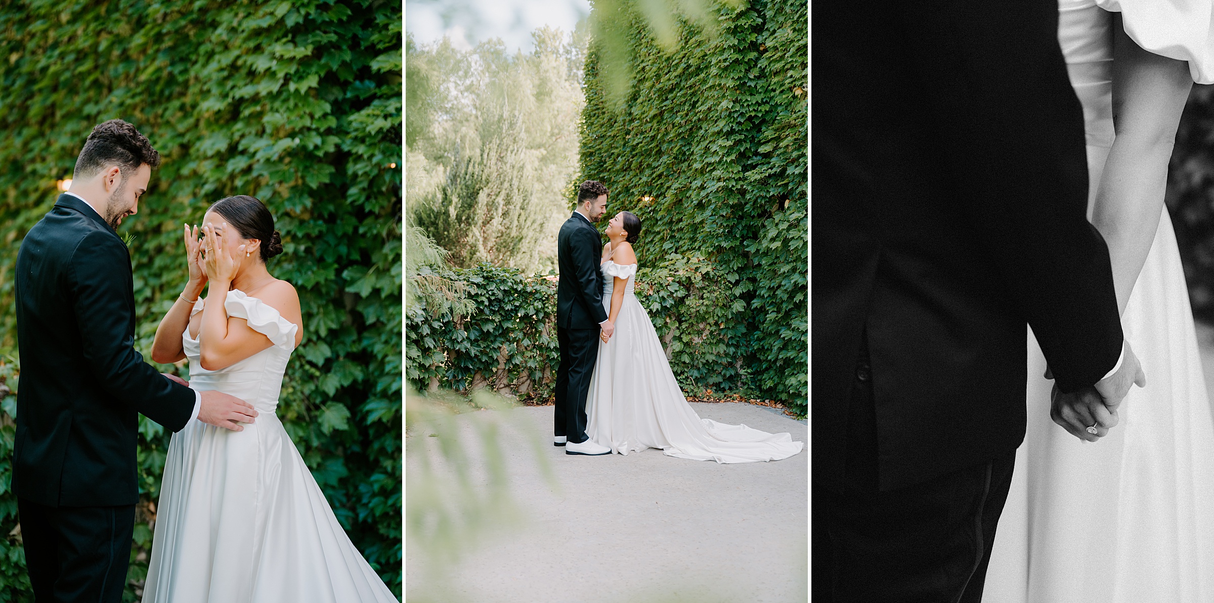 bride and groom portraits The Montclair ivy terrace Colleyville
