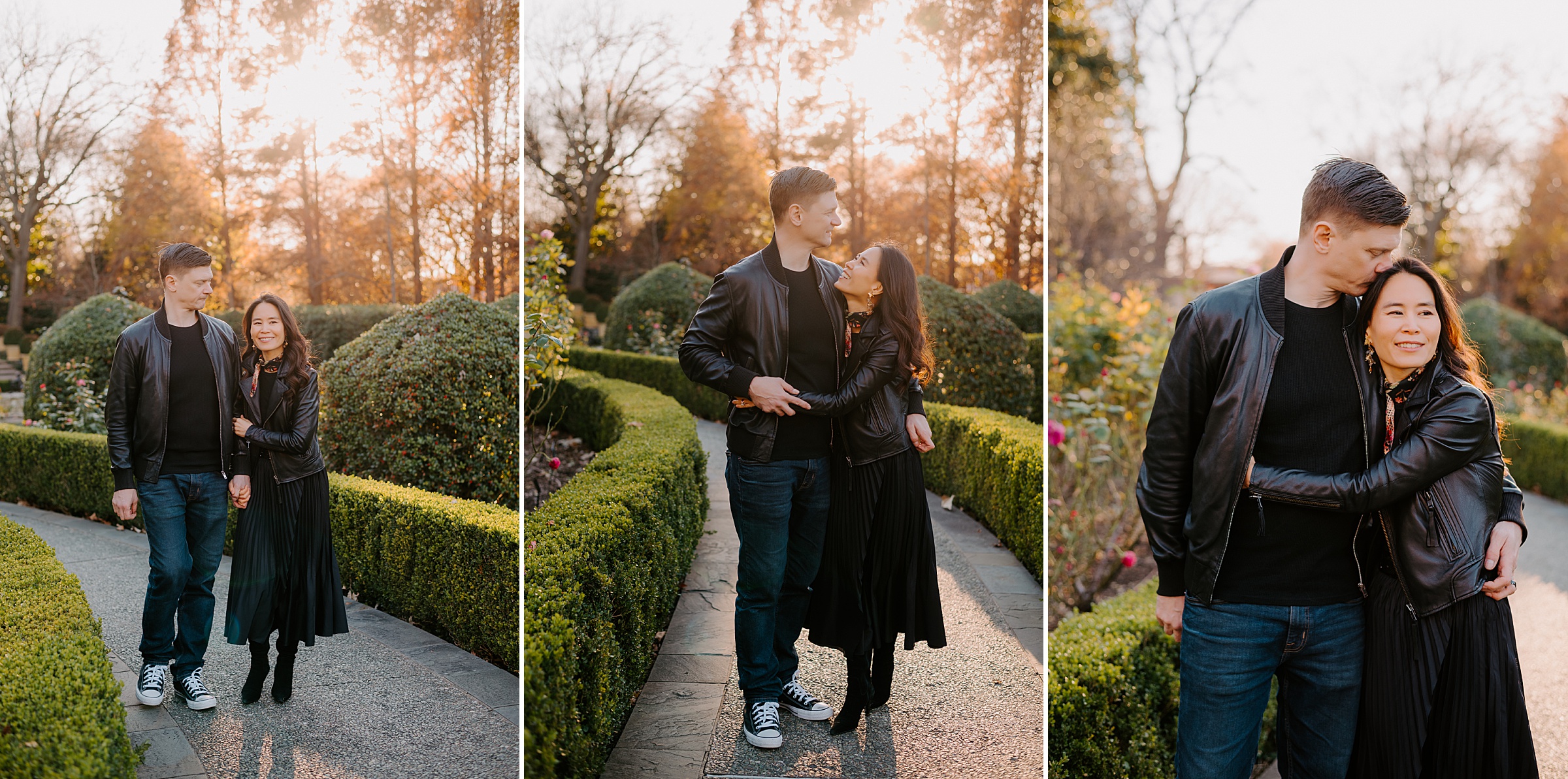 Dallas Arboretum couples photography winter light