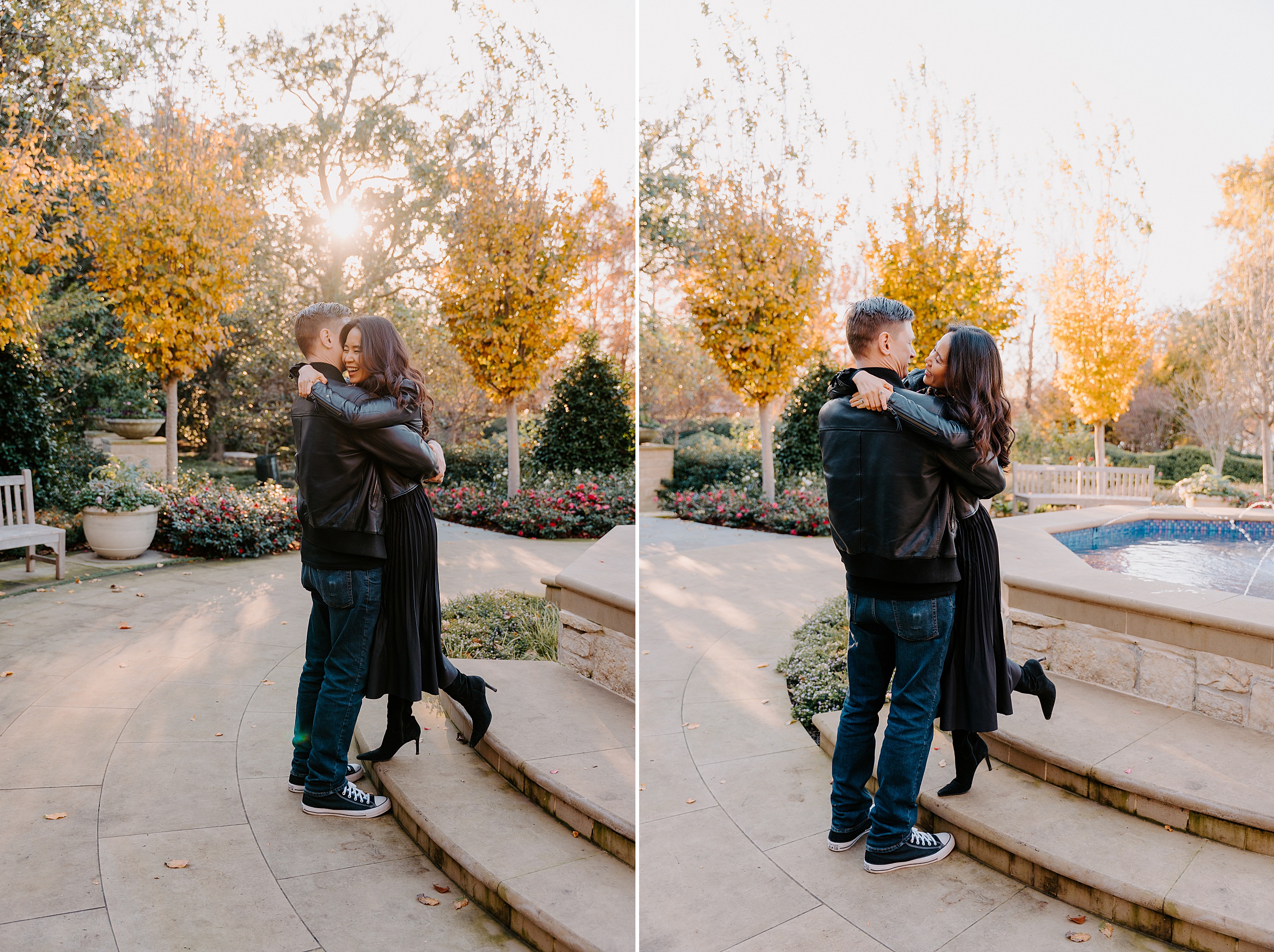 Dallas Arboretum couples photography winter light