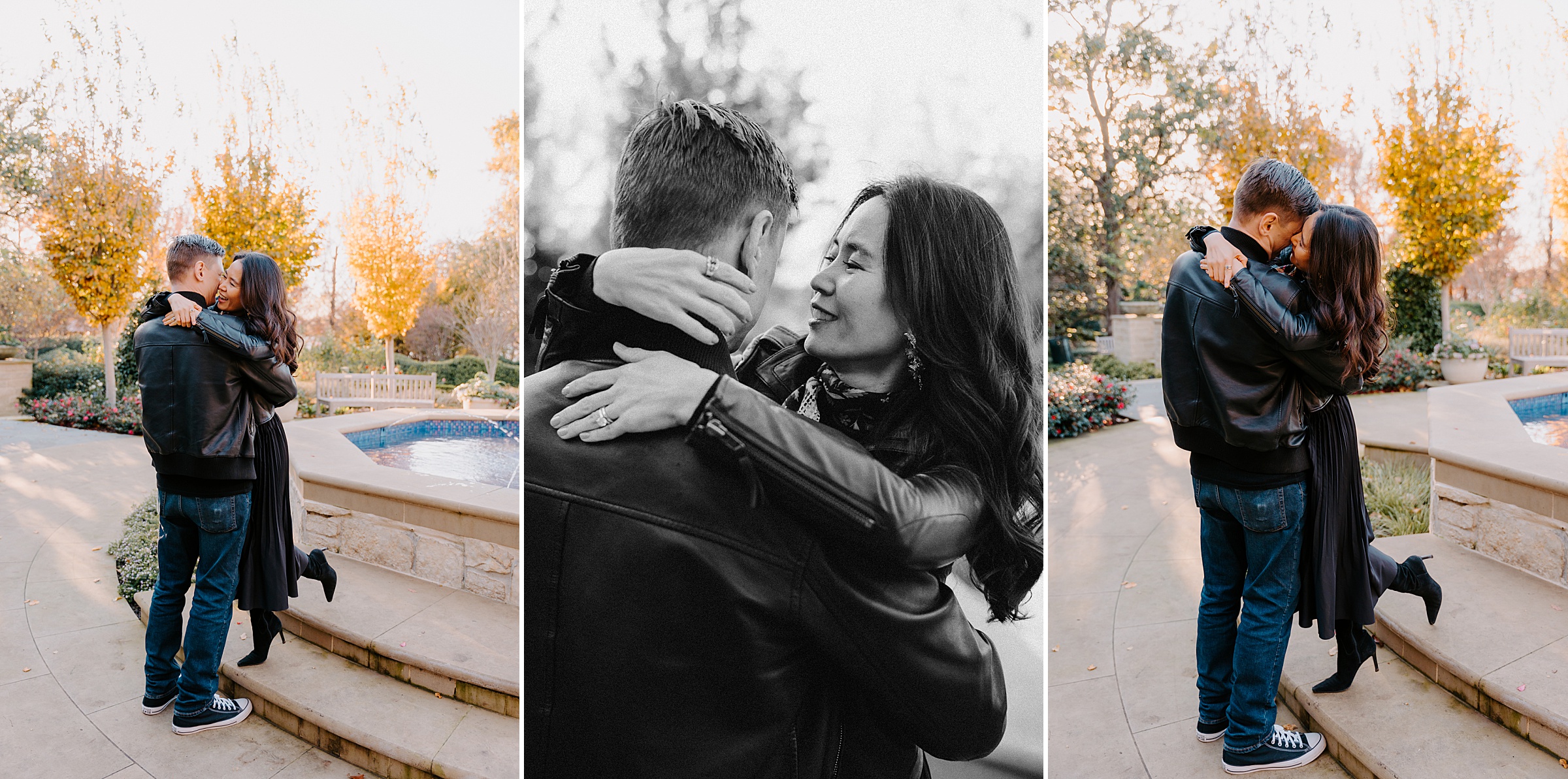 winter engagement session Dallas Arboretum botanical garden