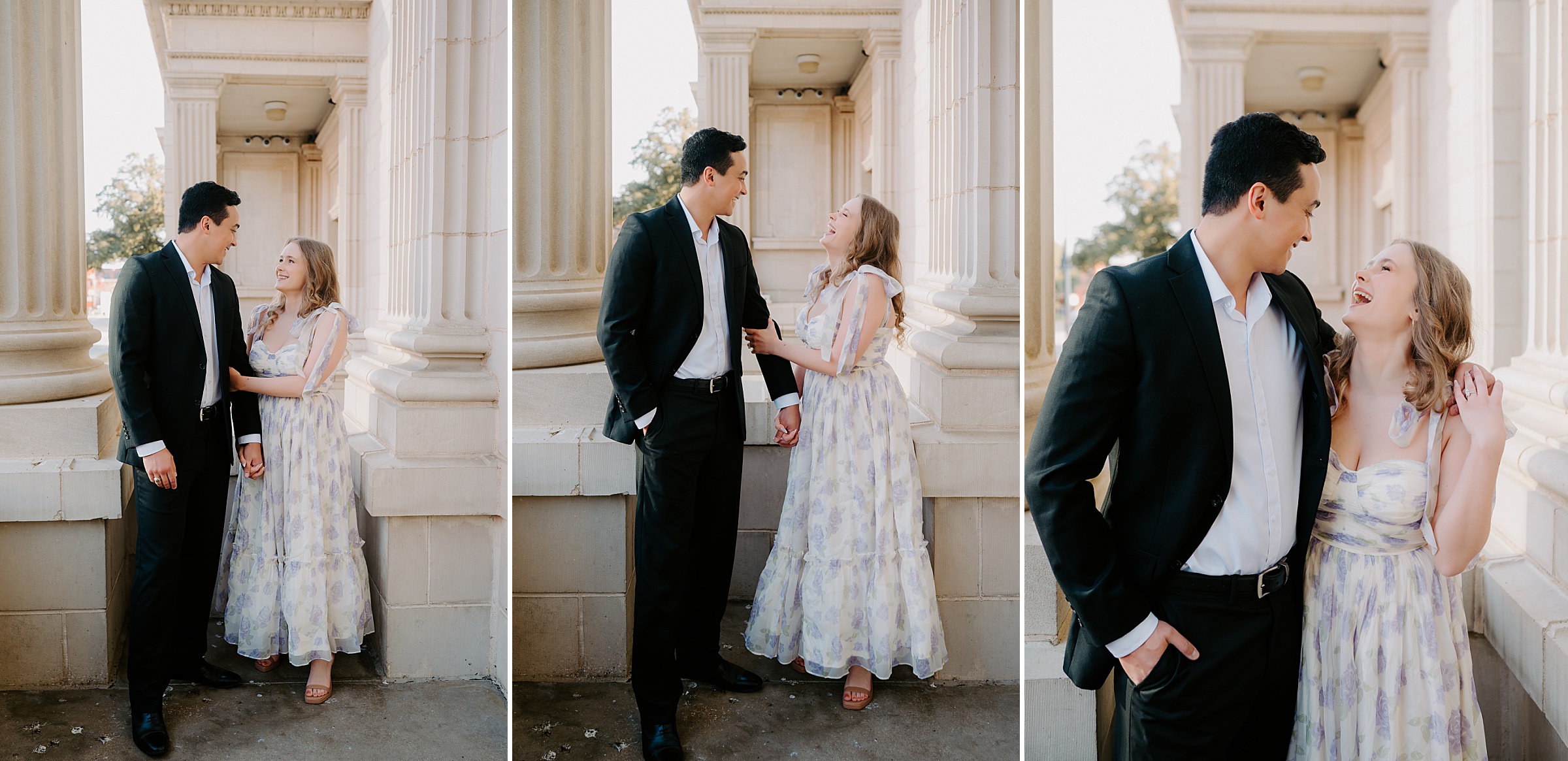 Dallas Arts District engagement photos First Presbyterian and Winspear