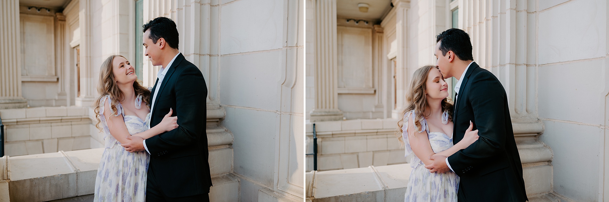 Dallas Arts District engagement photos First Presbyterian and Winspear