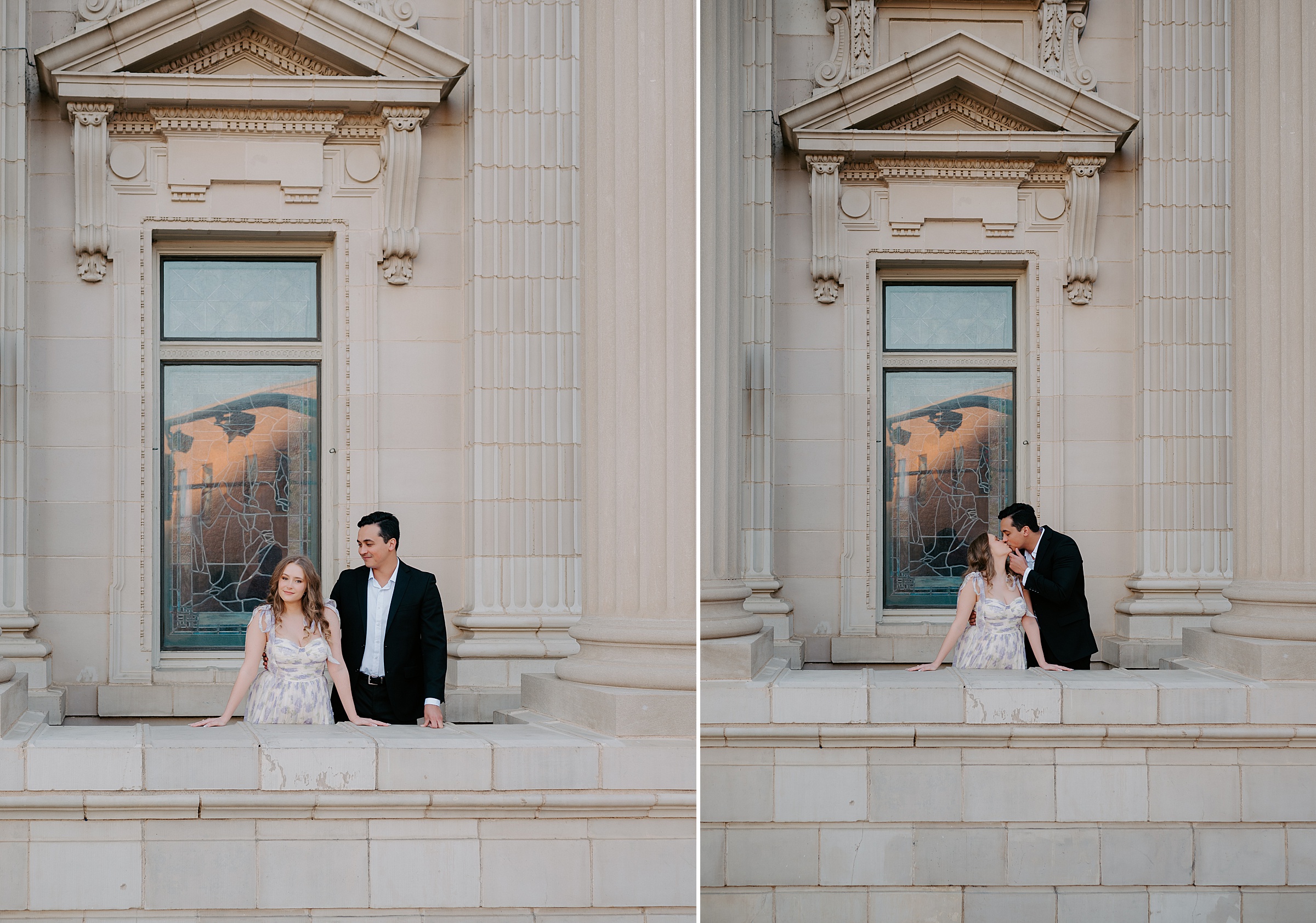 Dallas Arts District engagement photos First Presbyterian and Winspear
