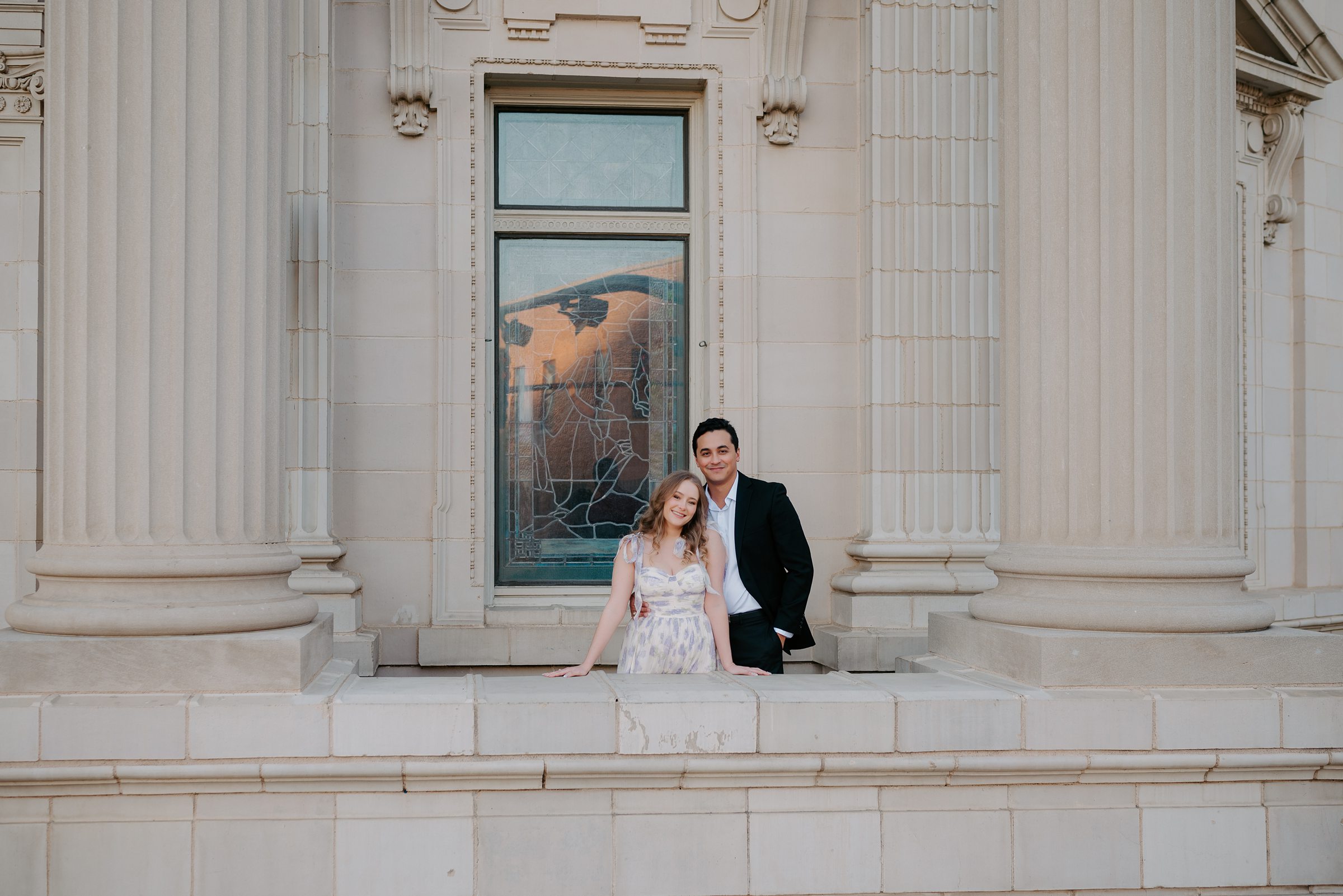 Dallas Arts District engagement photos First Presbyterian and Winspear