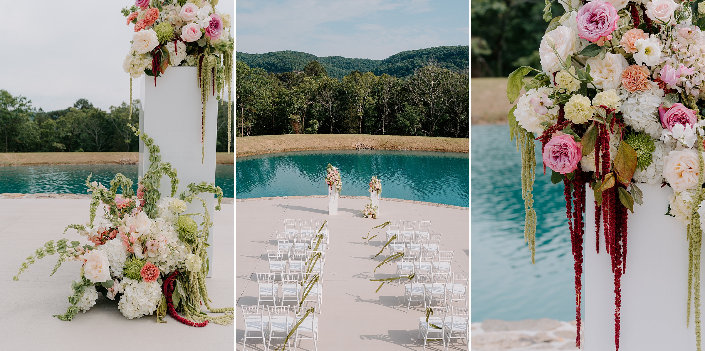 green pink purple maroon wedding florals Arkansas