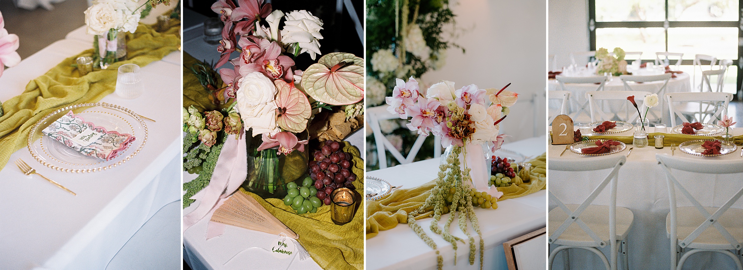 Davis and Grey Farms wedding reception berry purple