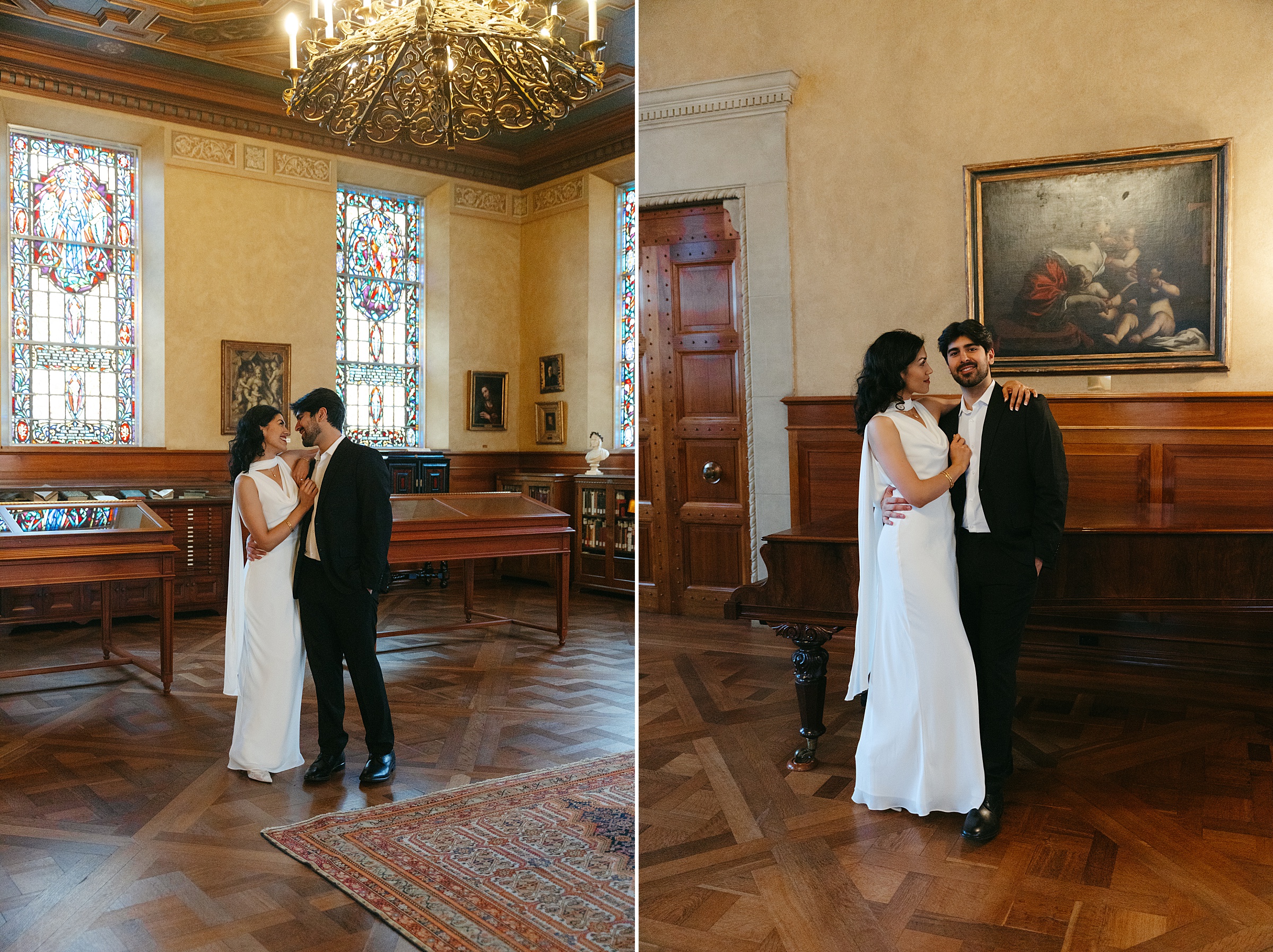 Armstrong Browning Library Robert Browning Room engagement photos