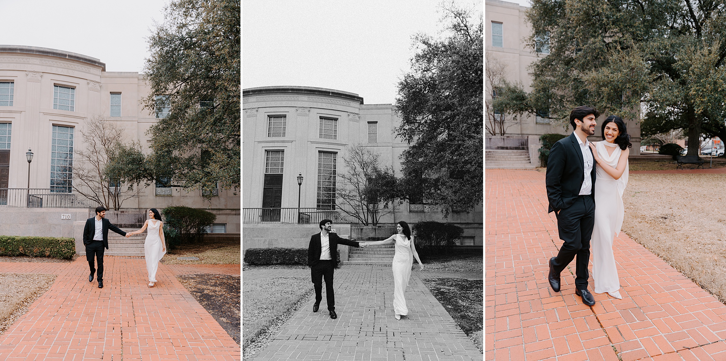 Baylor University engagement session Armstrong Browning Library