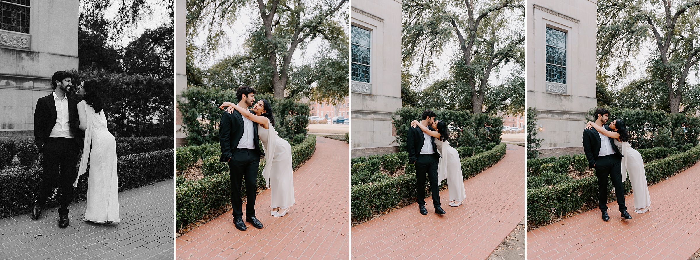 Baylor University engagement session Armstrong Browning Library