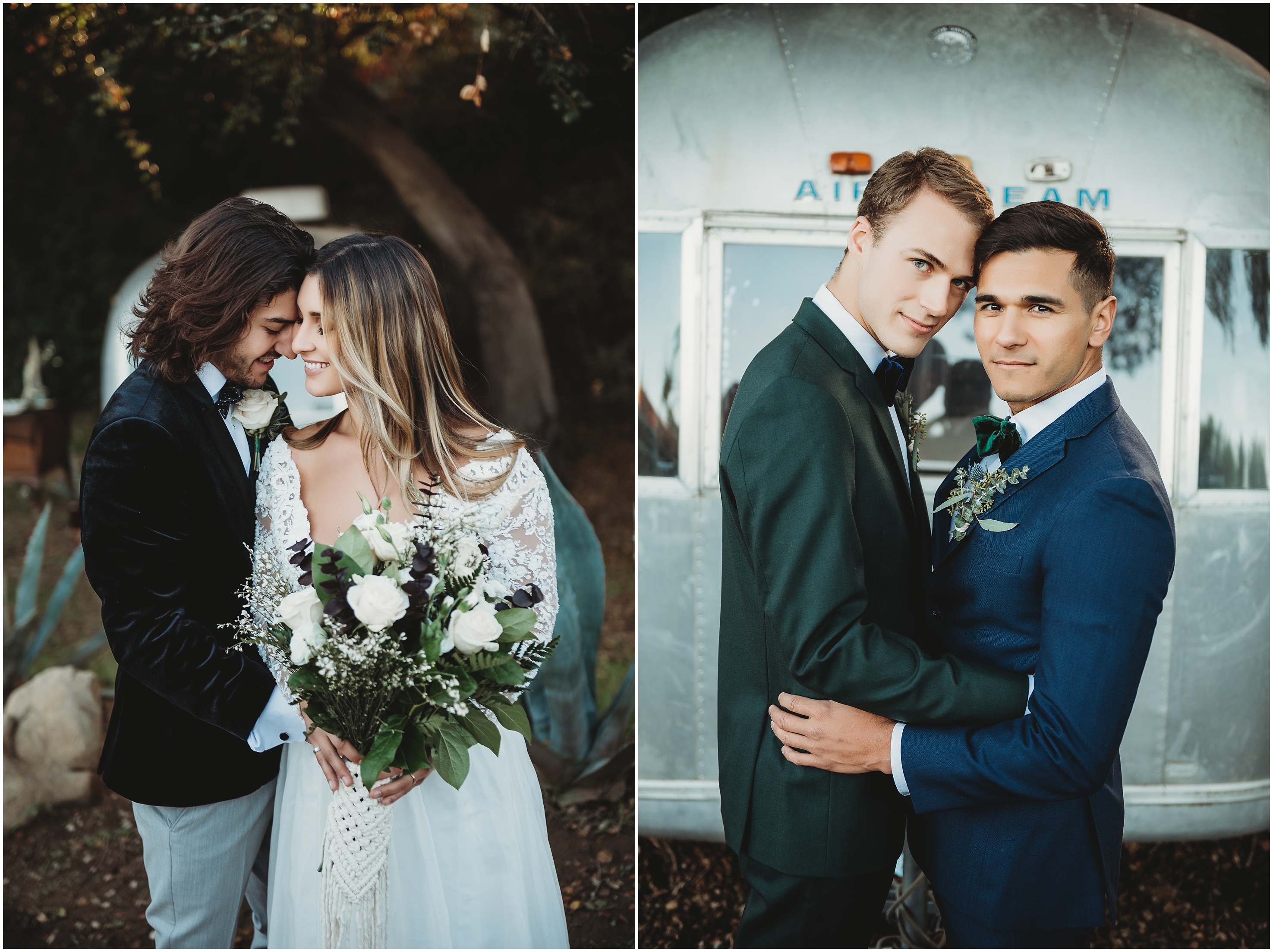 Retro Ranch editorial wedding featuring same sex couple and bride & groom.