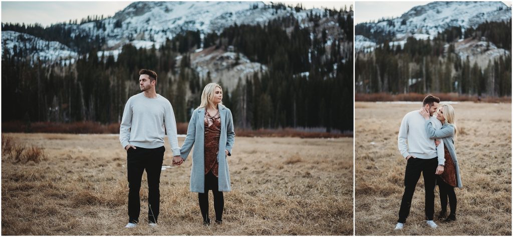 winter engagement session in Salt Lake City, Utah by Dallas wedding photographer