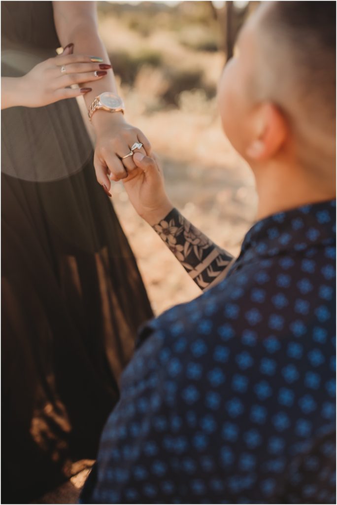 Joshua Tree National Park wedding proposal by Dallas based Wedding and Elopement Photographer