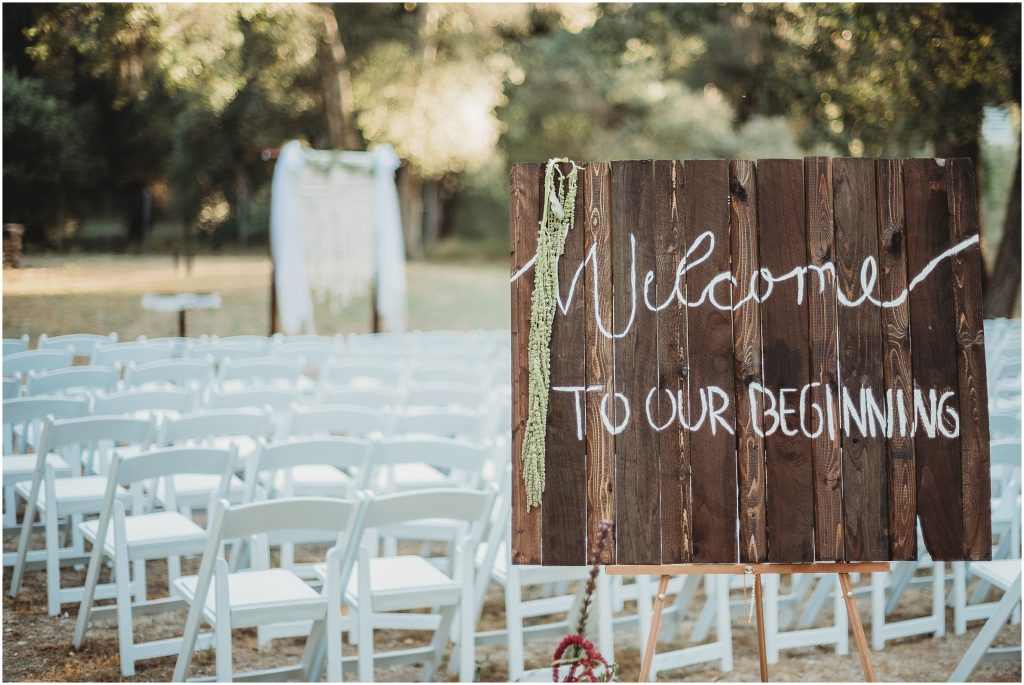 ceremony site detail photos at Boho Camp inspired wedding by Dallas wedding photographer