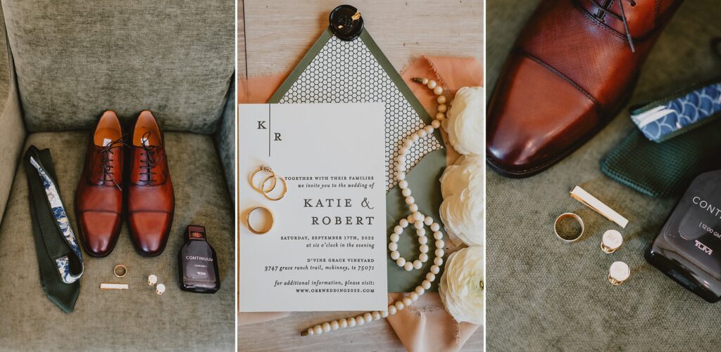 Flat lay wedding photo inspiration by Dallas Wedding Photographer Kyrsten Ashlay Photography